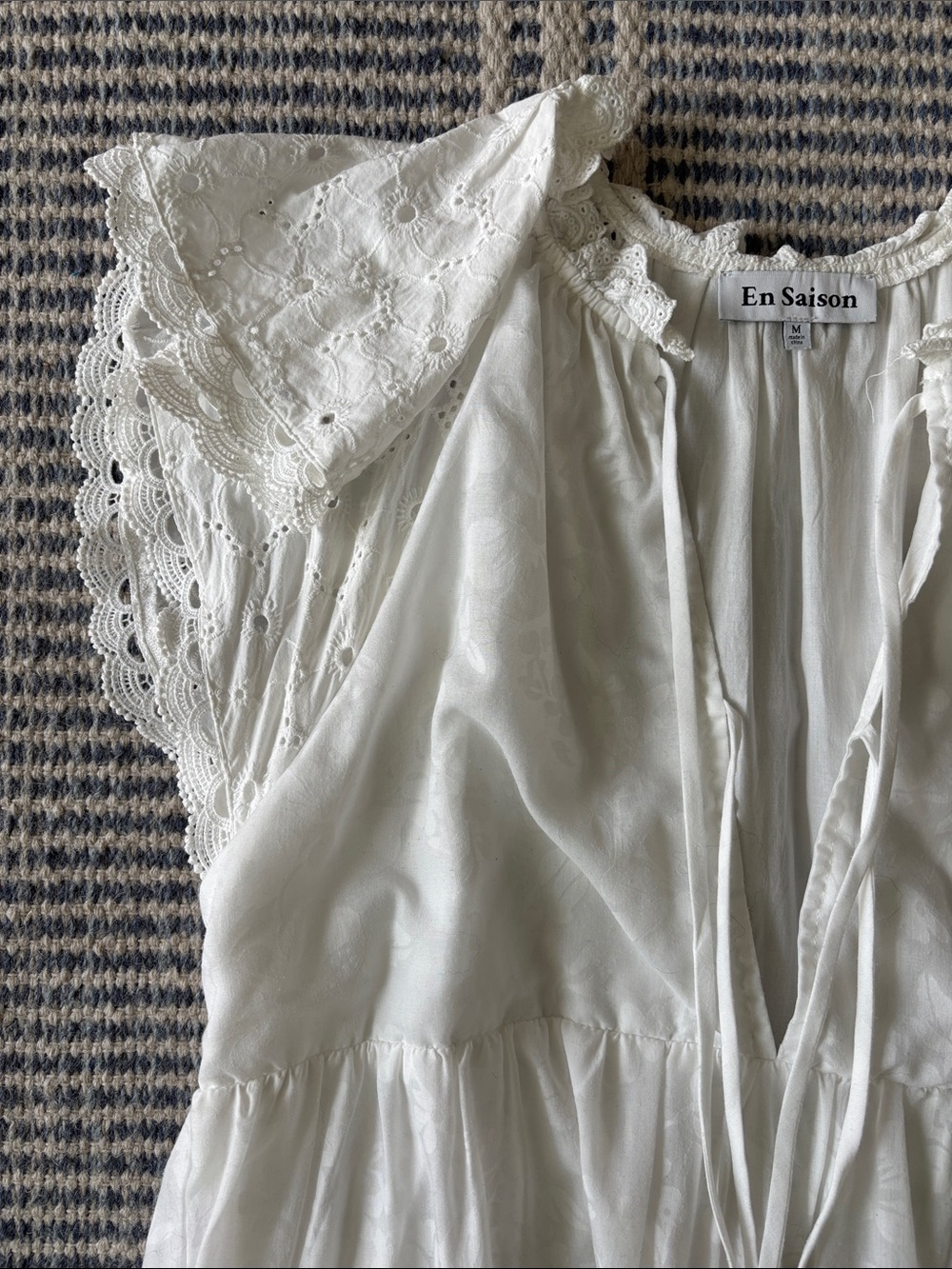 En Saison Rue Midi Ivory Eyelet Tiered Dress - Picture 3 of 4